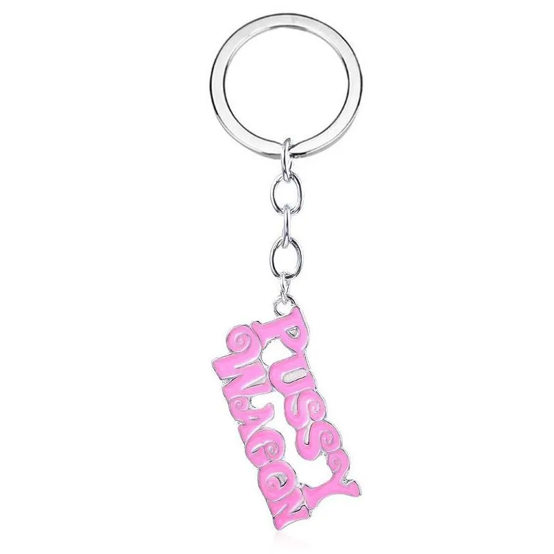 keychains pussy wagon pink keychain for women high quality kill  key chains fashion accessories jewelry