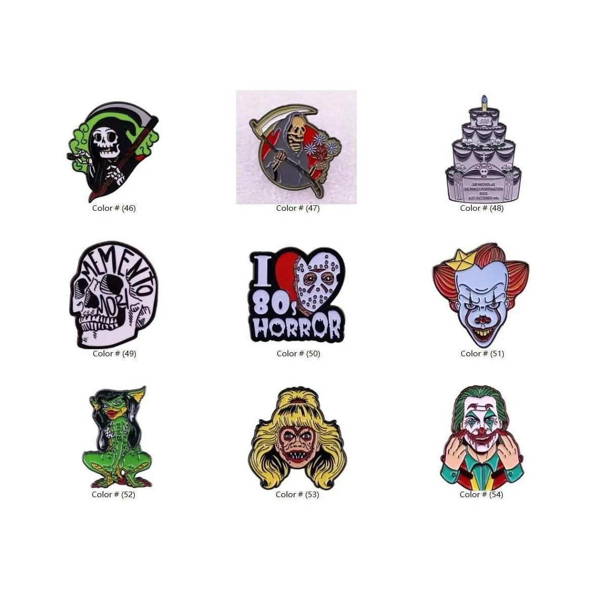 Pins Brooches Halloween Movie Enamel Pin Brooch Badge Lapel Backpack Collar Hat Women Men Jewelry Gifts Drop Delivery Dhxpi