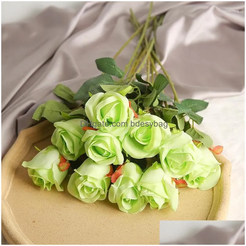 decorative flowers 7 pcs rose wedding bouquet proposal valentine`s day mother`s artificial party decoration