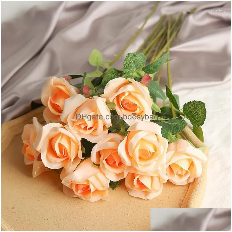 decorative flowers 7 pcs rose wedding bouquet proposal valentine`s day mother`s artificial party decoration