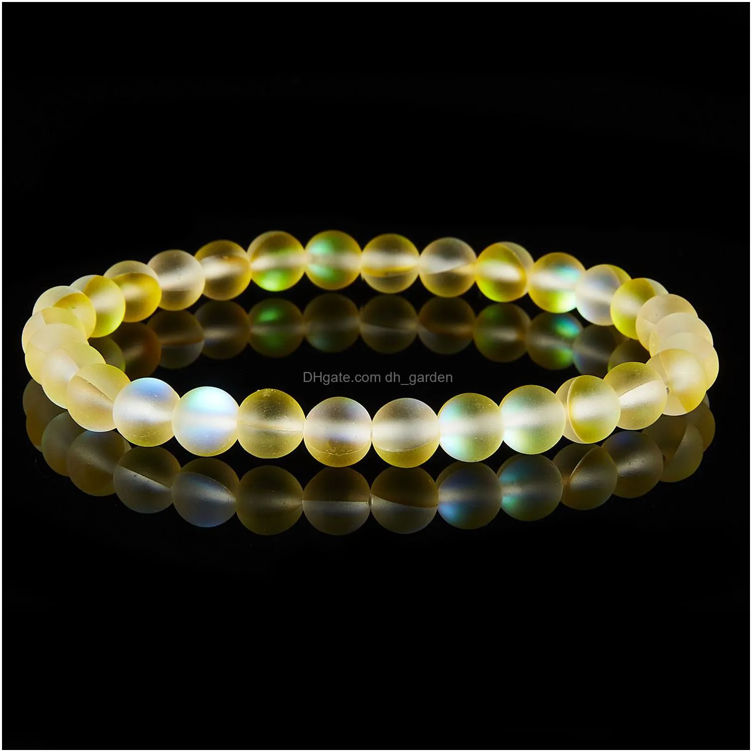 mermaid glass crystal moonstone strand multicolor labradorite stone beaded bracelet handmade wristband gifts jewelry