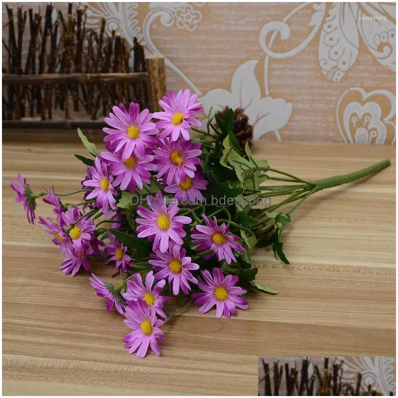 decorative flowers wholesale !! hi-q artificial daisy fabric small chrysanthemum bouquet roadside silk flower bunches