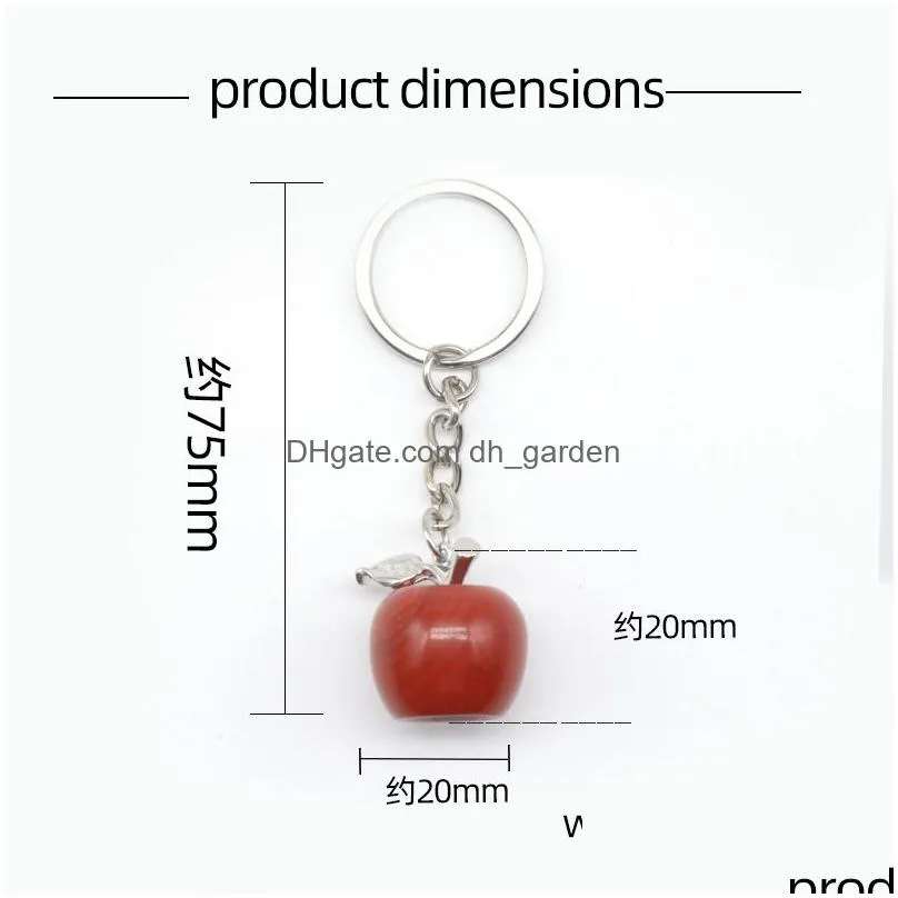 high quality 20mm christmas  shaped natural stone key chain pendant jewelry healing energy keychain for bulk wholesales