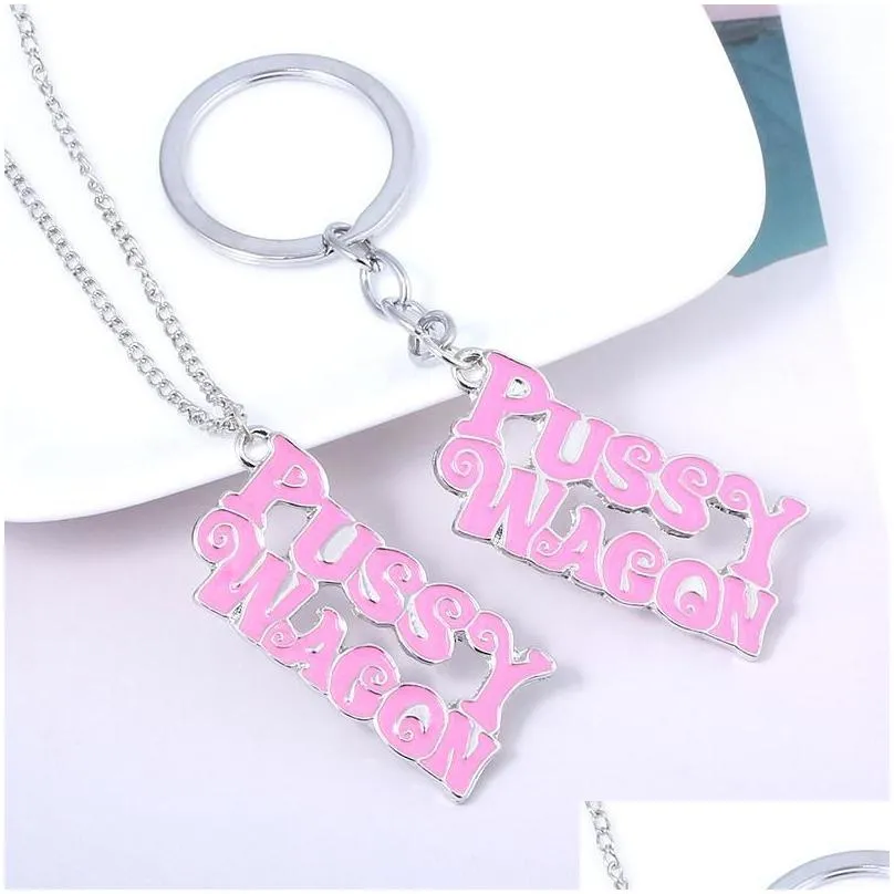 keychains pussy wagon pink keychain for women high quality kill  key chains fashion accessories jewelry