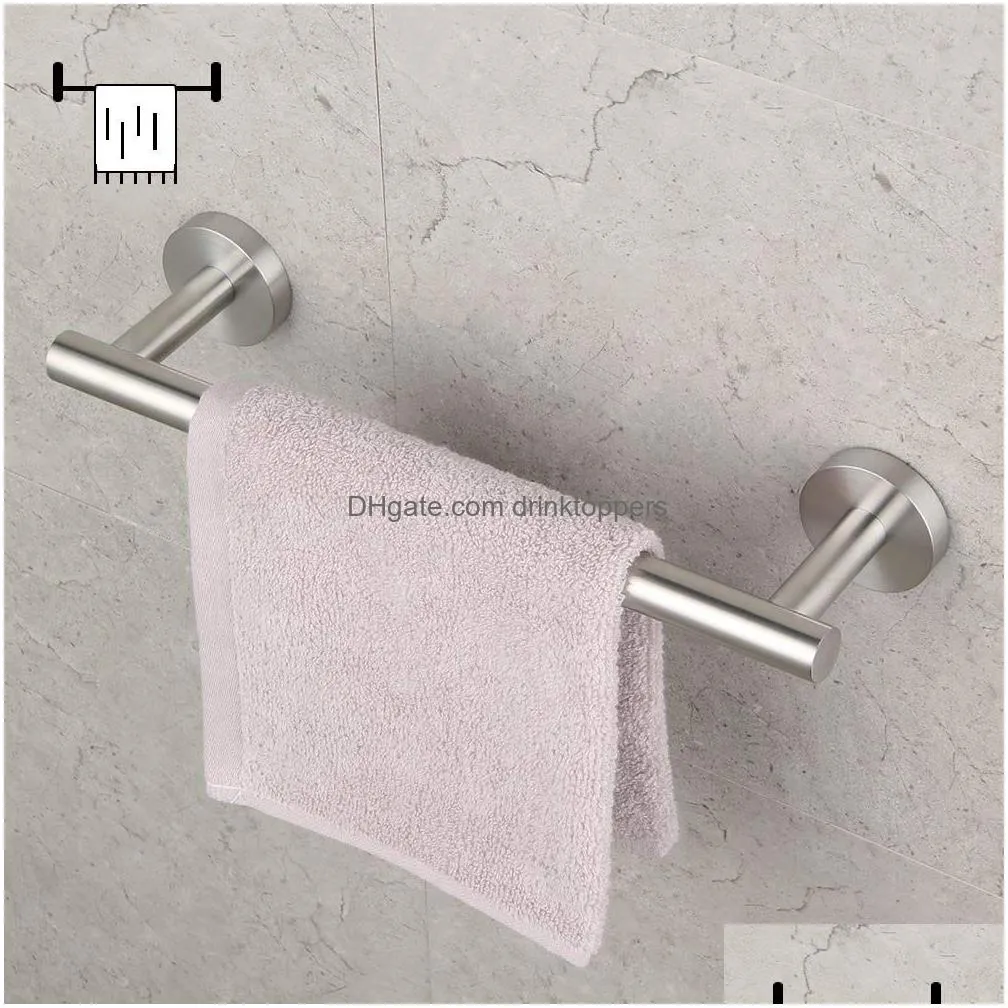 12-inch towel bar bath hand towel holder 304 stainless steel wall mounted bathroom organizer matte black silver