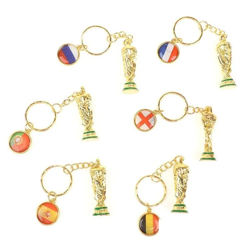 keychains fashion world cup football souvenir keychain ball game gift creative key ring for father man women fans party gifts