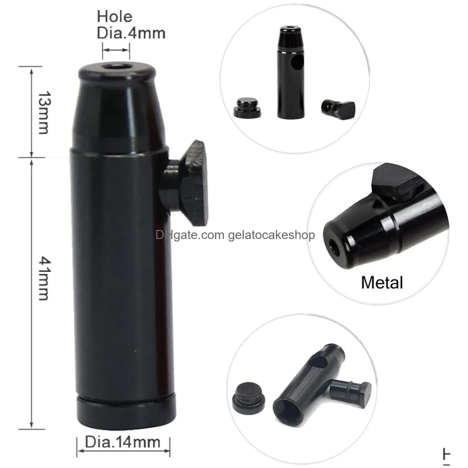 wholesale metal snuff dispenser bullet rocket snorer snuff snorer sniffer portable aluminum alloy 1pc 19mmx53mm