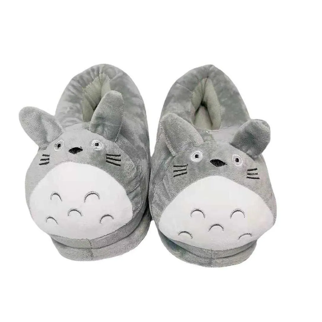slippers y totoro cute cat cartoon animal women/men couples home slipper for indoor house bedroom flats comfortable warm winter shoes