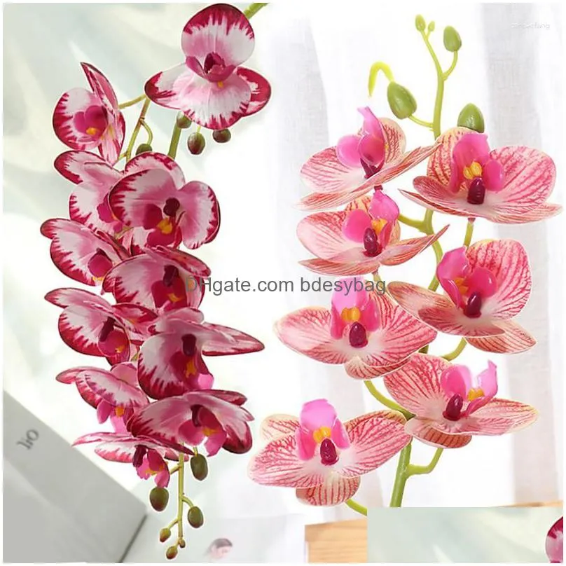 decorative flowers 7/11 heads artificial butterfly orchid fake phalaenopsis potted plants wedding floral arrangement home gifts