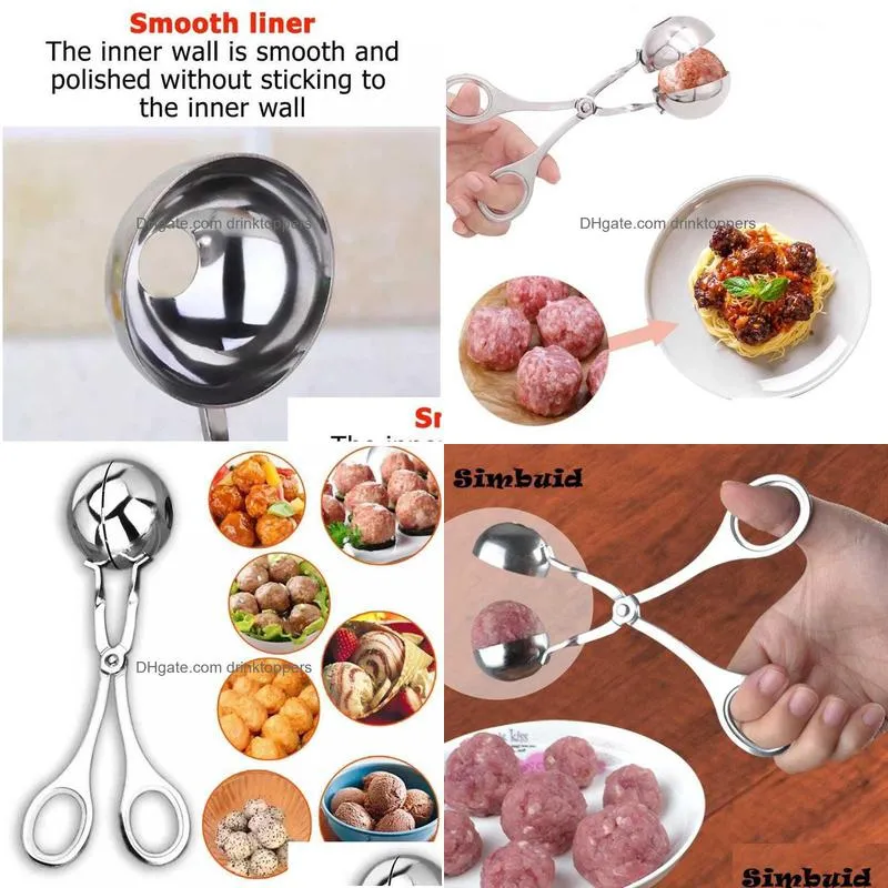  stainless steel meatball maker clip fish ball rice ball making mold form tool kitchen accessories gadgets cuisine cocina