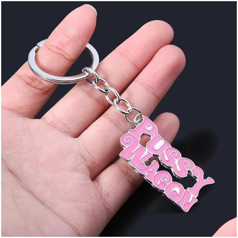 keychains pussy wagon pink keychain for women high quality kill  key chains fashion accessories jewelry