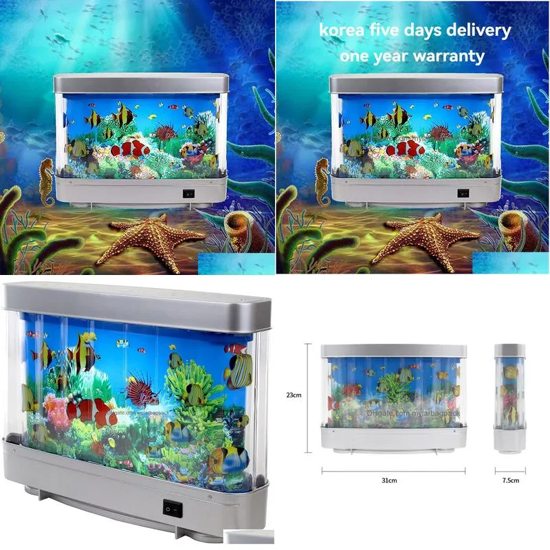 other event party supplies artificial tropical fish  aquarium decorative lamp virtual ocean in motion lighting move led tank decoration landscape