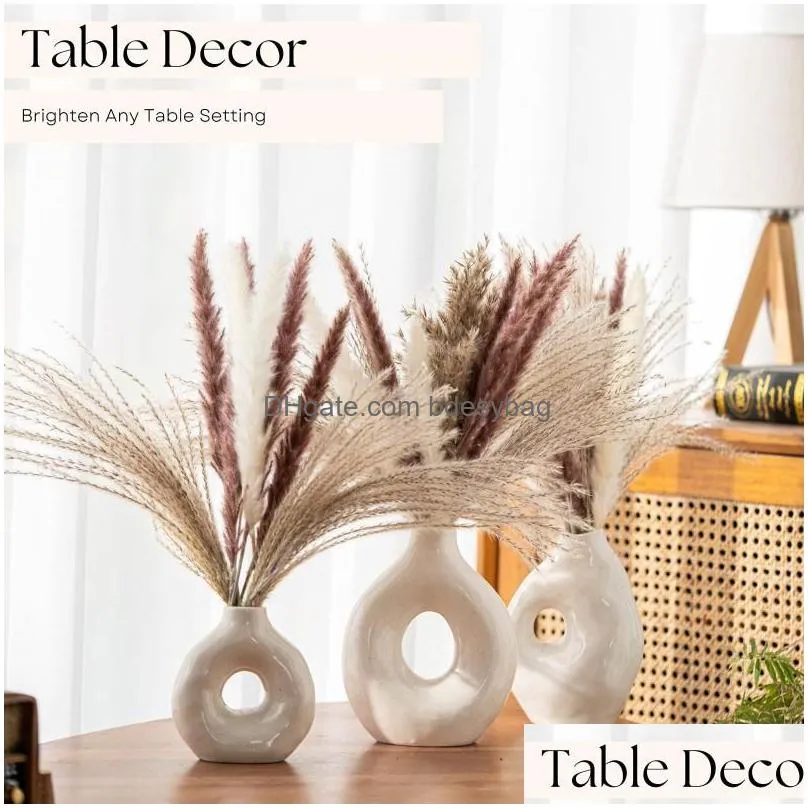 decorative flowers modern home decor farmhouse boho minimalist nordic style for shelves living room bedroom table pampas grass bundle