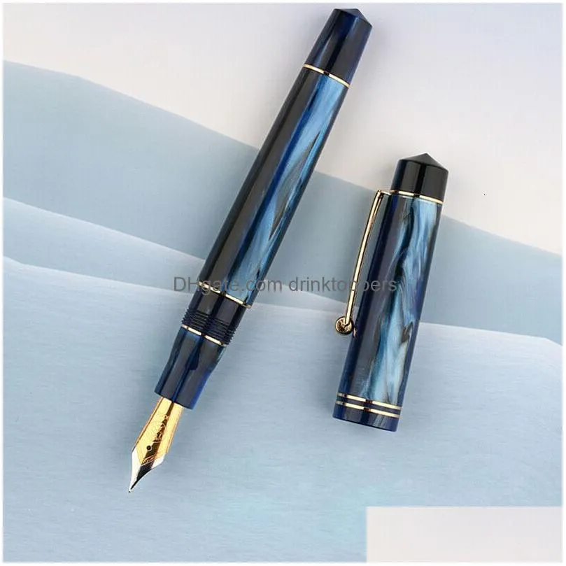 wholesale fountain pens majohn m800 acrylic luxury fountain pen bock nibs f nib ink pen beautiful writing pen office supplies gifts pens