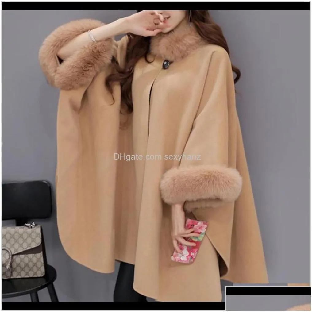 womens wool blends xxl plus size long winter coat women cotton overcoat camel knitwear shawl cape feminino warm outerwear poncho femme