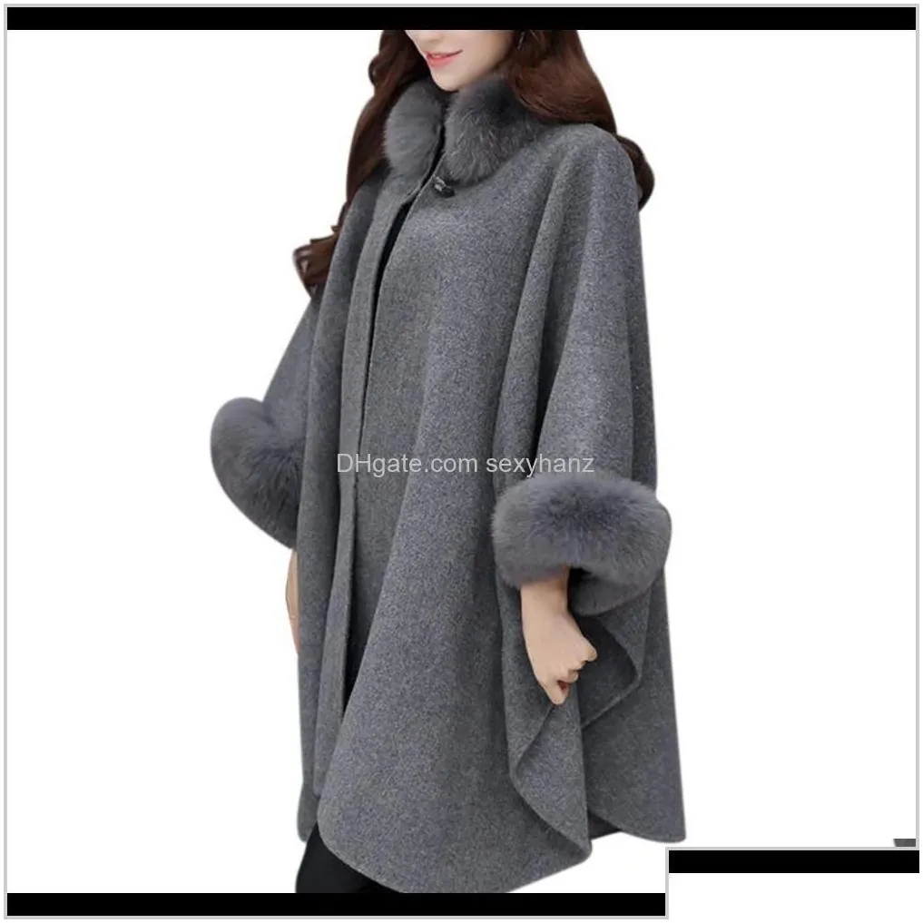 womens wool blends xxl plus size long winter coat women cotton overcoat camel knitwear shawl cape feminino warm outerwear poncho femme