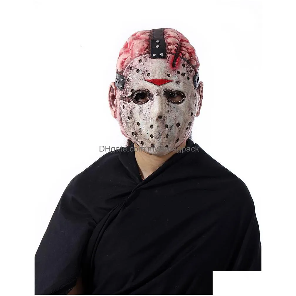 party masks movie jason voorhees terror mask ghost festival party adult latex headgear full face helmet halloween cosplay costume accessorie