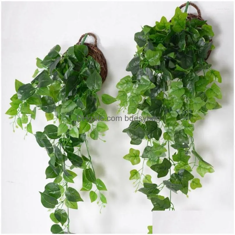 decorative flowers artificial plant vines wall hanging decoration simulation green ivy leaf rattan leaves branches home wedding