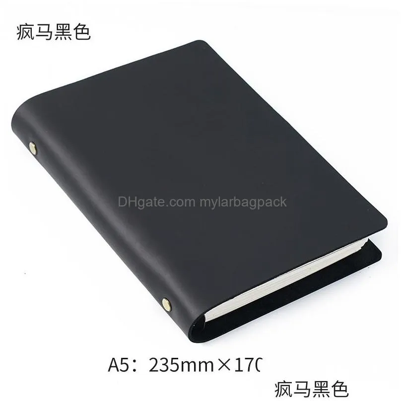 wholesale notepads classic leather rings binder notebook a5 genuine leather cover journal diary sketchbook planner stationery 230525