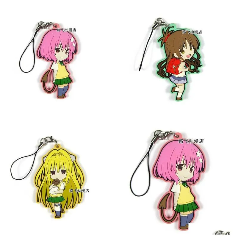 keychains to love original japanese anime figure rubber mobile phone charms/key chain/strap e040