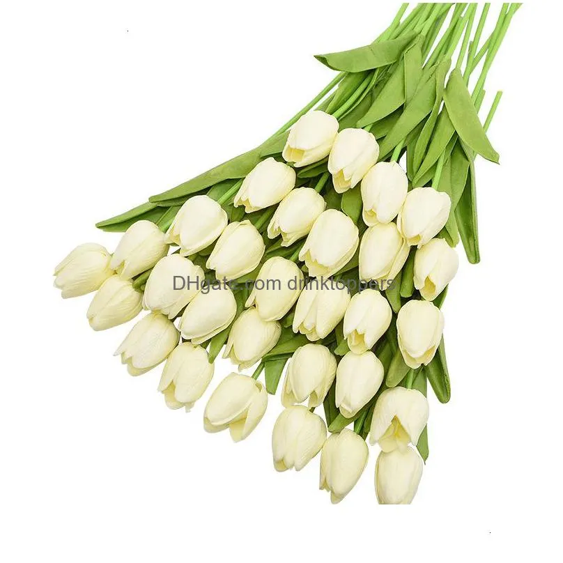 faux floral greenery 31pcs/lot tulips artificial flowers pu calla fake flowers real touch flowers for wedding decoration home party decoration favors