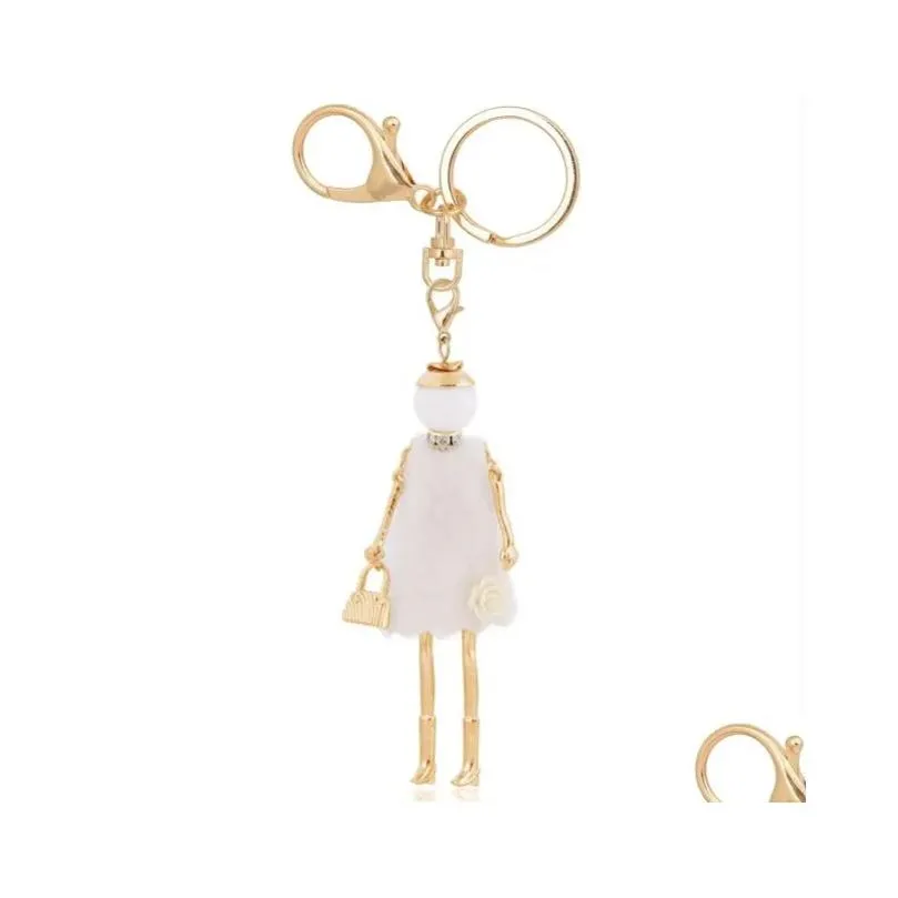 keychains ylwhjj brand cute doll key chain handmade fashionista dress keychain for women beauty fashion statement jewelry ring