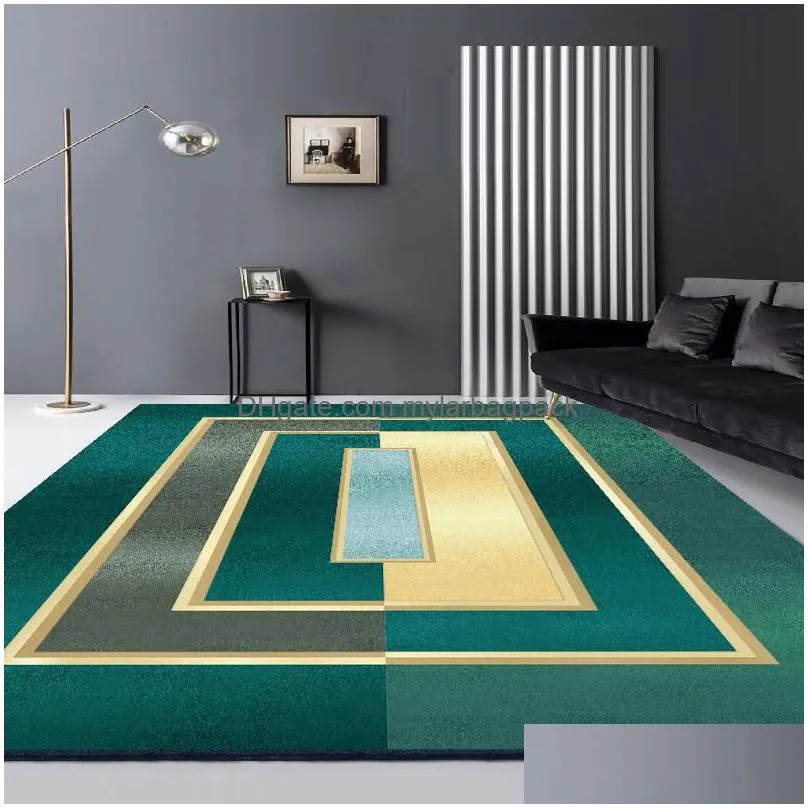 carpets living room carpet luxury modern gray green black geometric rug for bedroom sofa coffee table floor kitchen mat house