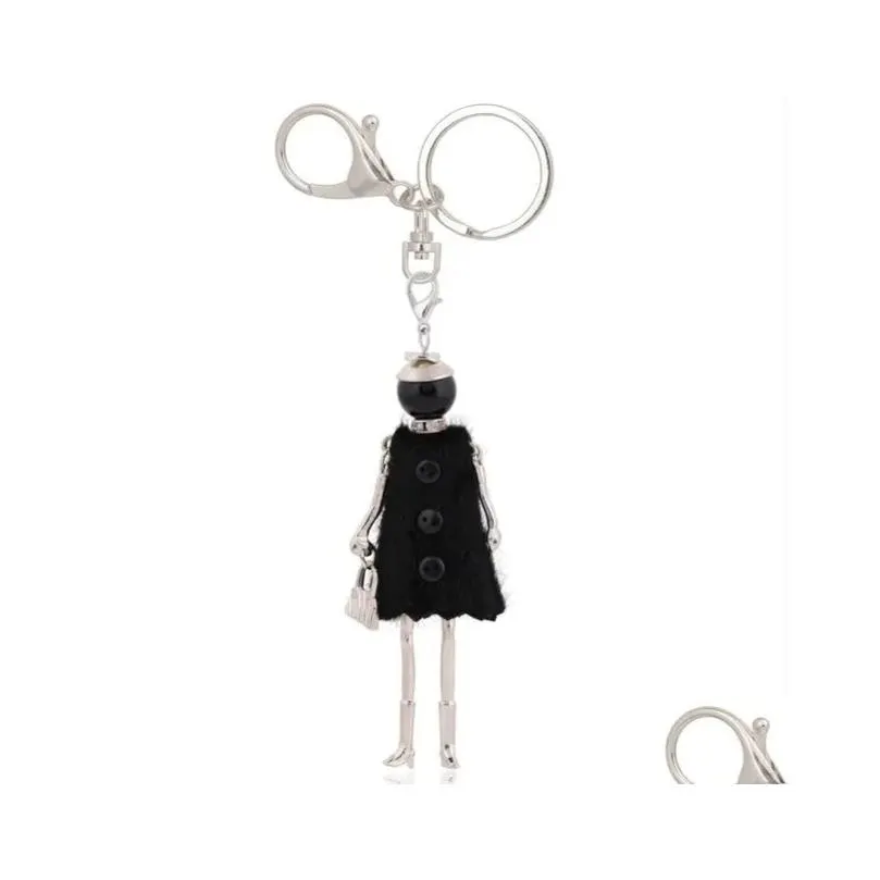 keychains ylwhjj brand cute doll key chain handmade fashionista dress keychain for women beauty fashion statement jewelry ring