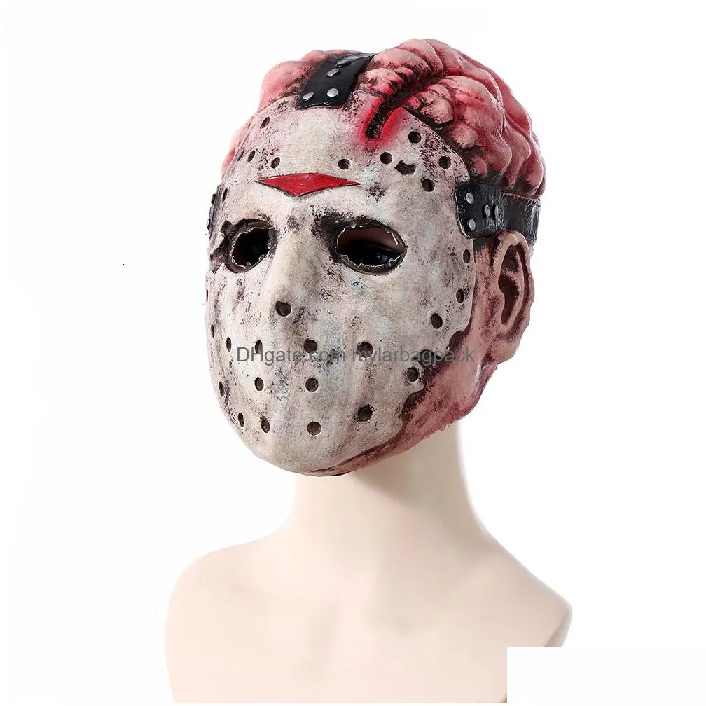 party masks movie jason voorhees terror mask ghost festival party adult latex headgear full face helmet halloween cosplay costume accessorie