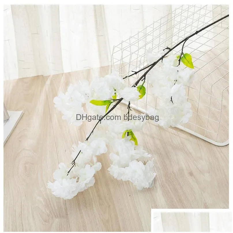 decorative flowers 100cm artificial cherry blossom branch wedding decoration simulation plants plastic fake