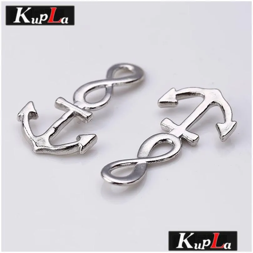 whole salekupla metal nautical infinity anchor charms diy jewelry handmade anchor pendant charms for jewelry 21x41mm 30 pieces c5246