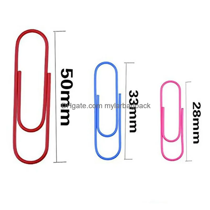 wholesale colorful paper clips 28mm 33mm durable and rustproof coated small and medium paper clips great for school, office, folders, bookmarks, diy