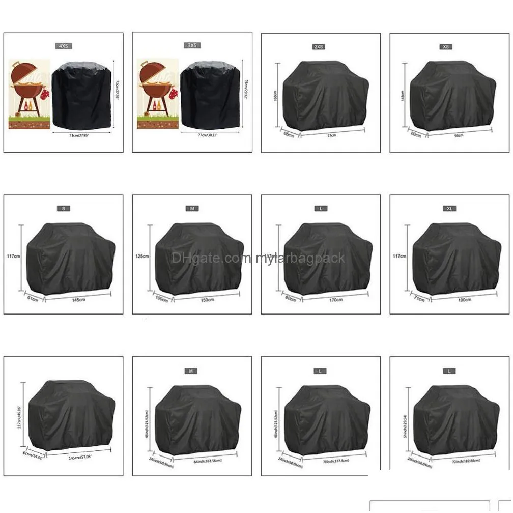 bbq tools accessories bbq cover outdoor dust waterproof weber heavy duty grill cover rain protective 230601