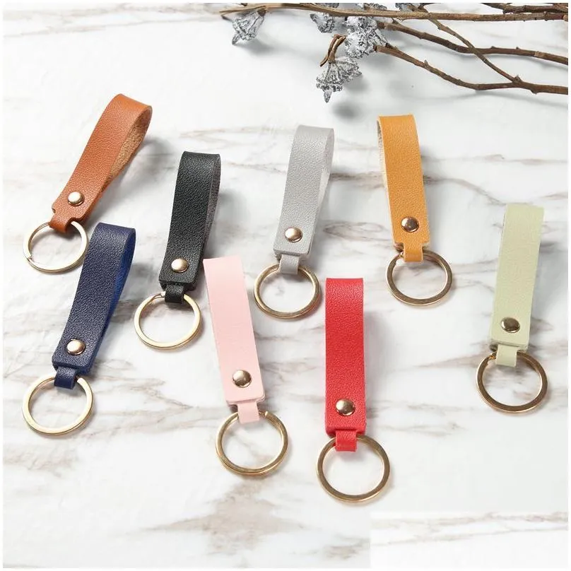 fashion pu leather keychain leather strap lanyard key rings waist wallet keyring holder car keychains jewelry gift