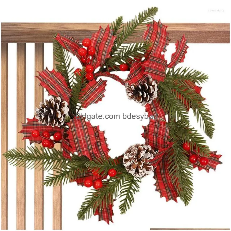 decorative flowers christmas wreaths home decor front door winter wreath with pine cones artificial farmhouse decorations for