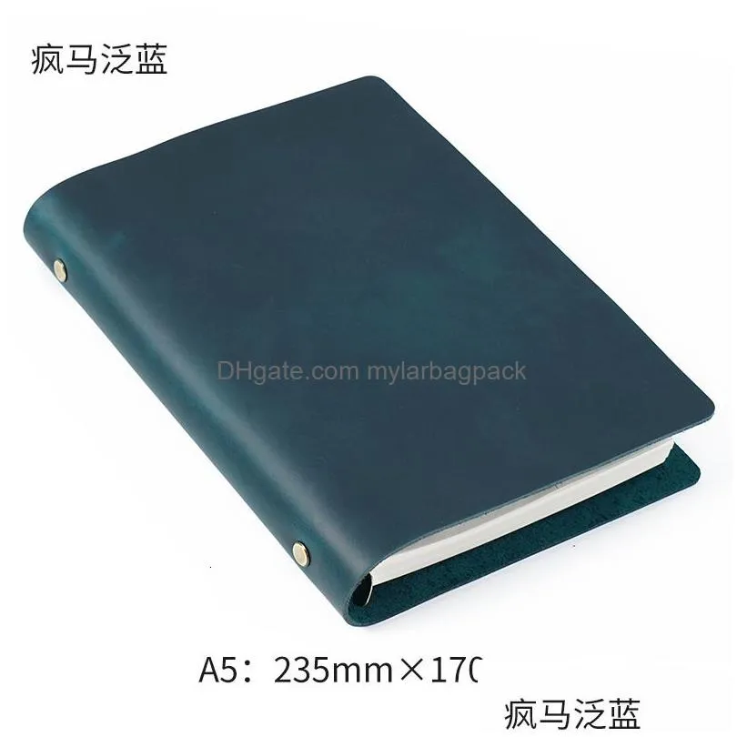 wholesale notepads classic leather rings binder notebook a5 genuine leather cover journal diary sketchbook planner stationery 230525