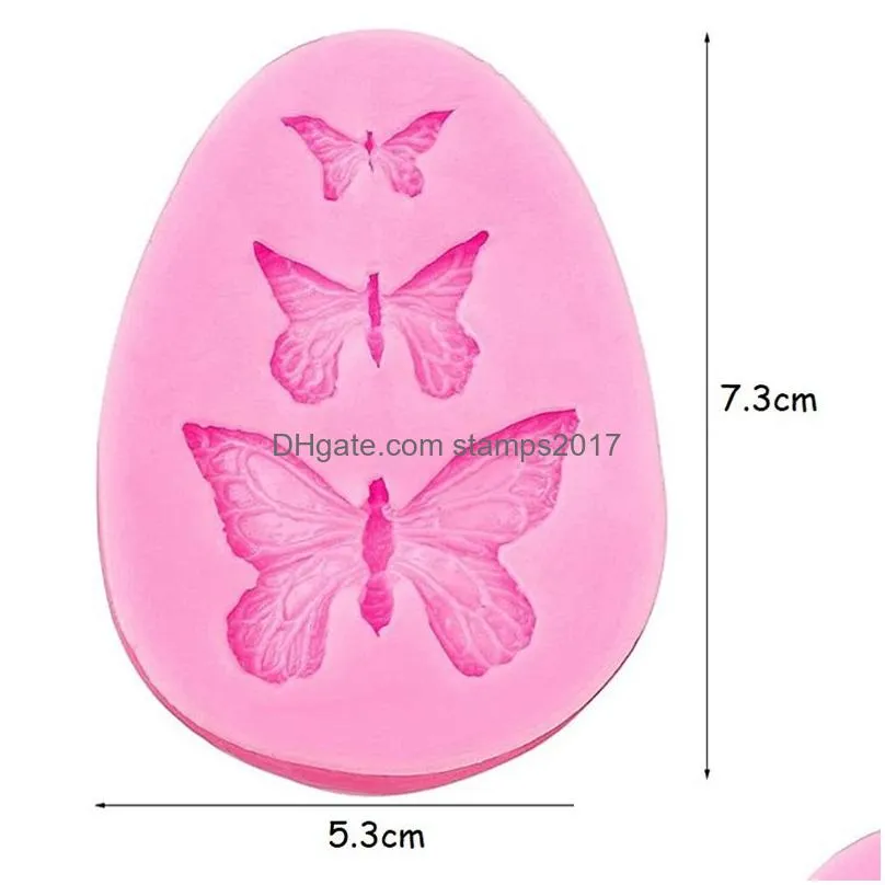 3 size mini butterfly silicone mold handmade candy fondant cake topper decoration 3d polymer clay baking supplies mj1222