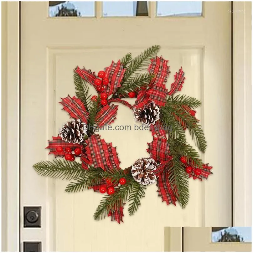 decorative flowers christmas wreaths home decor front door winter wreath with pine cones artificial farmhouse decorations for