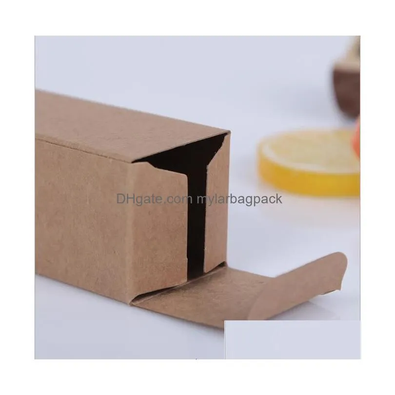 gift wrap 100pcs white black kraft paper tube cardboard boxes essential oil bottle packaging box blank cosmetic storage box 230613