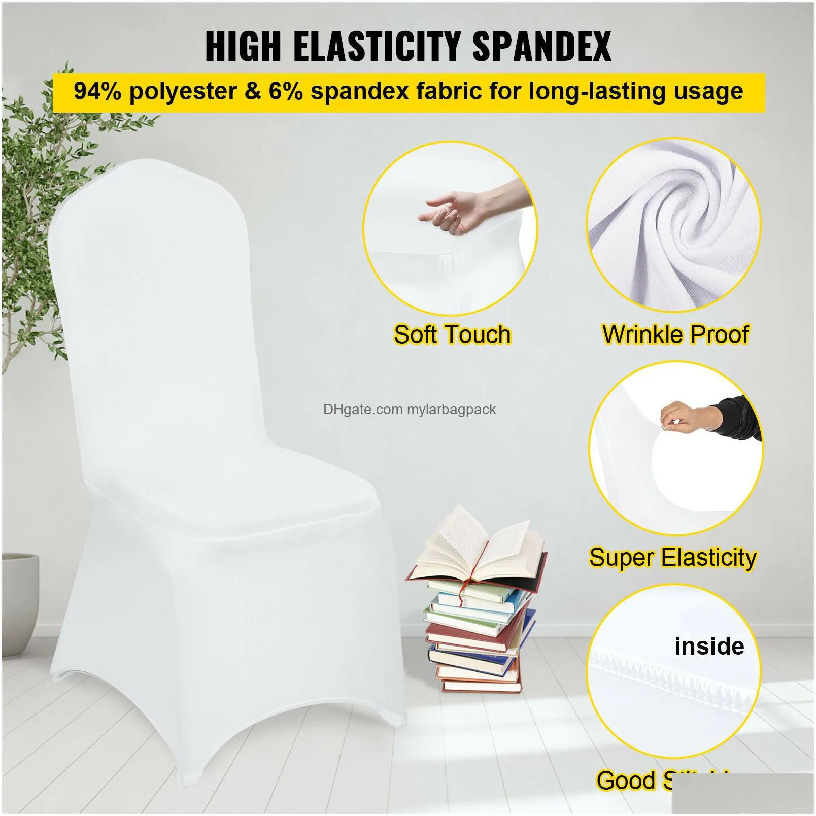 chair covers vevor 50 100pcs wedding chair covers spandex stretch slipcover for restaurant banquet el dining party universal chair cover