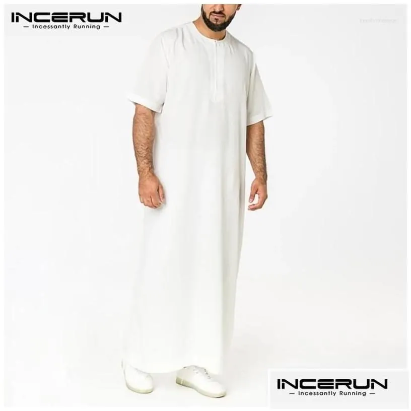 mens casual shirts men muslim kaftan short sleeve solid o neck jubba thobe abaya middle east dubai s arabia islamic mens robes s-5x