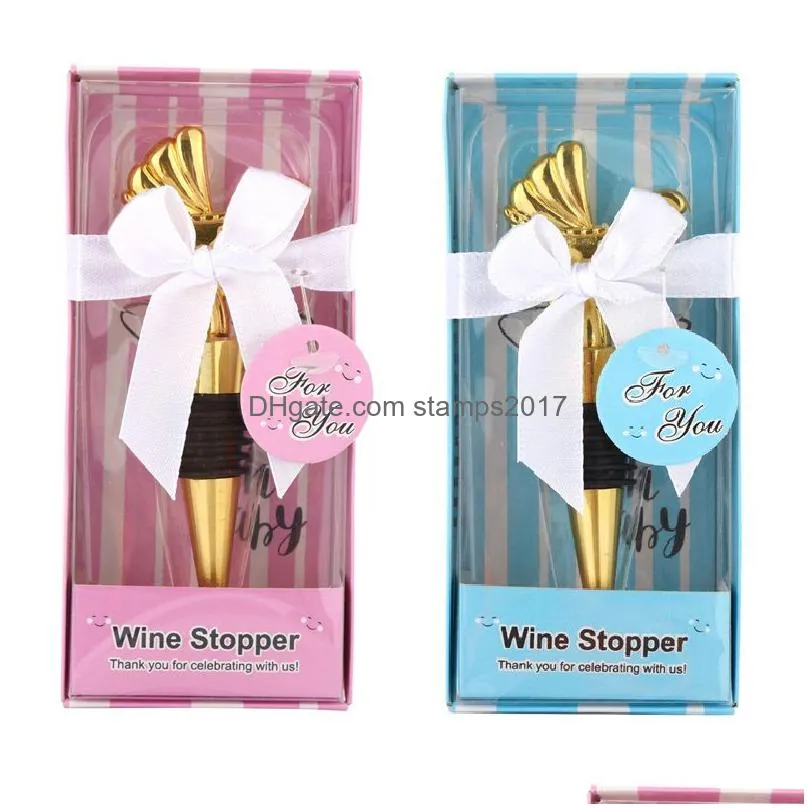 pram shape wine bottle stopper reusable vacuum sealed beer stopper cork for kitchen bar accessories baby shower favors mj1224