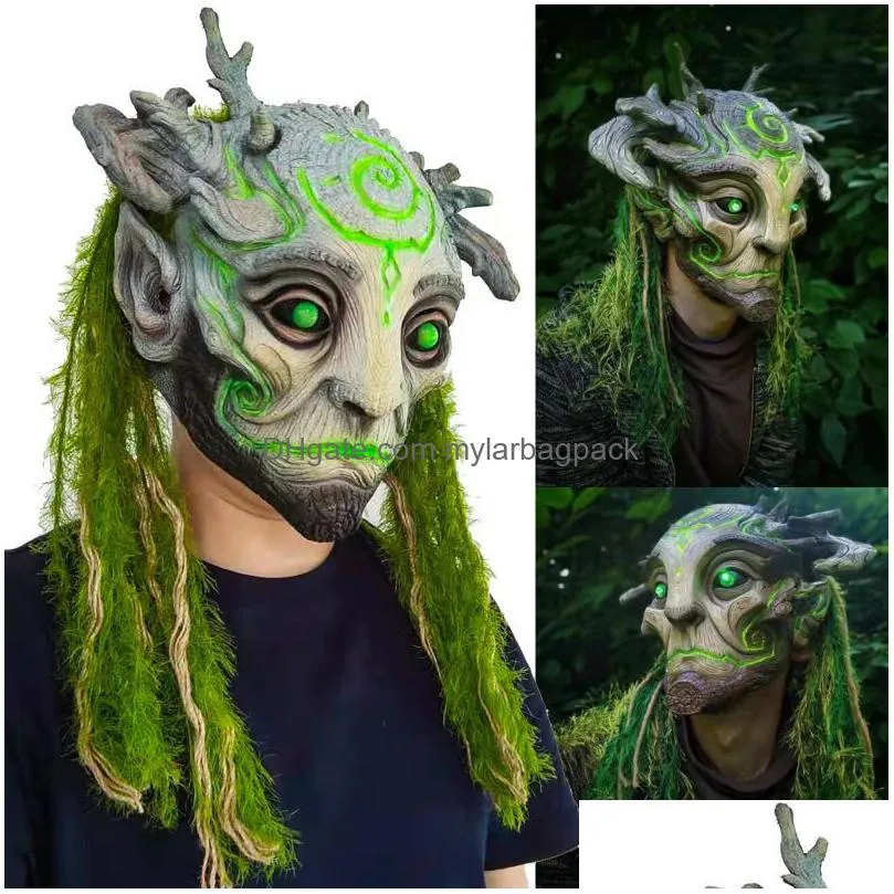 party masks steampunk elf full face mask halloween cool full head led latex mask cyberpunk cosplay mascara carnival masquerade glow mask