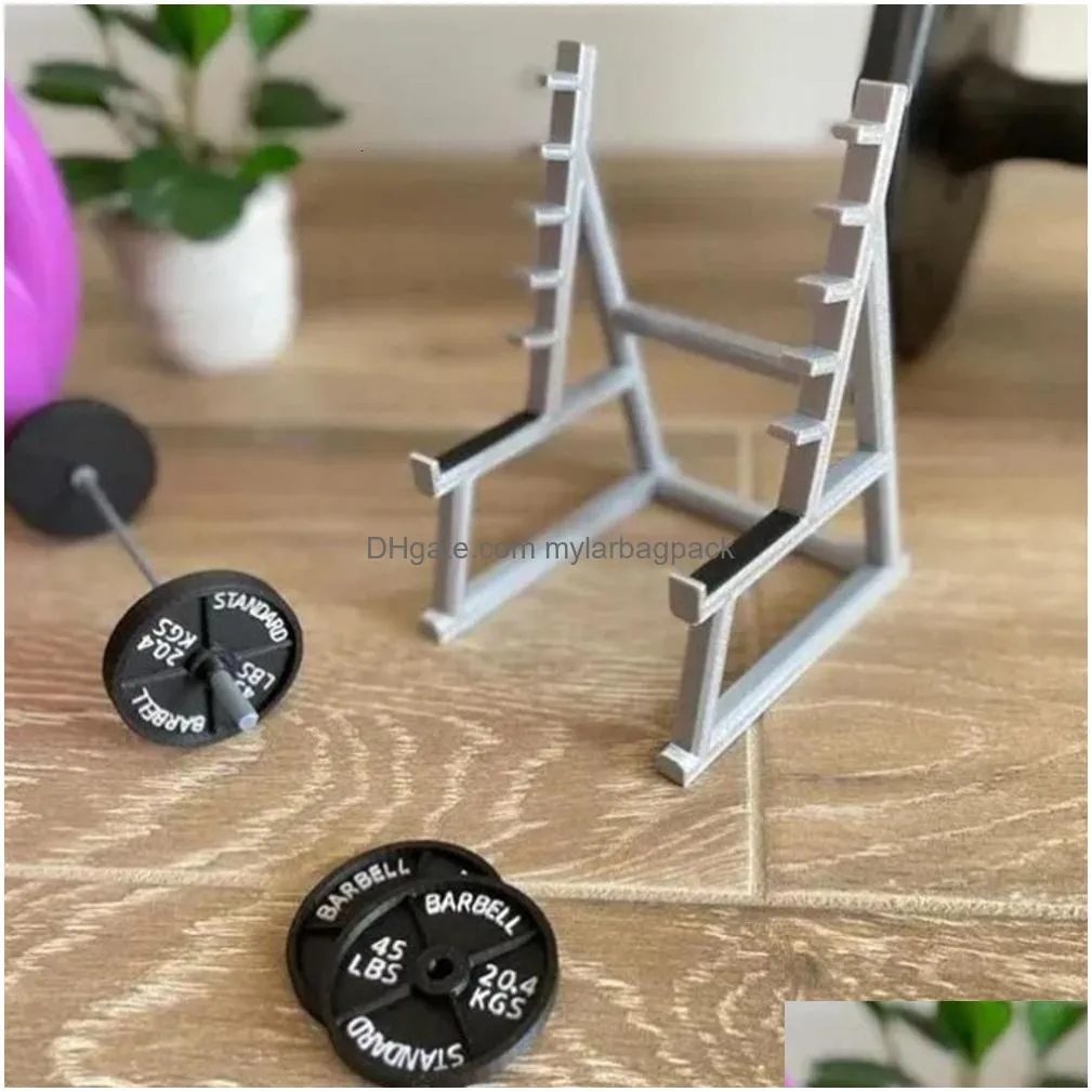 wholesale other desk accessories funny barbell rack pen holder desk top ink fountain pen display stand squat rack design pen storage squatrack pen holder