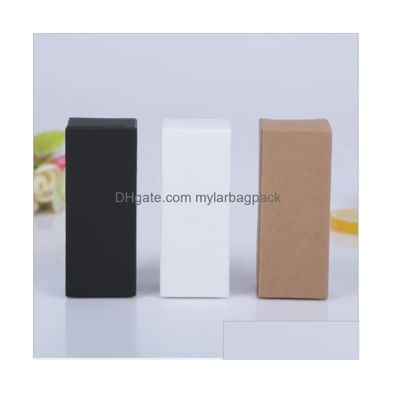 gift wrap 100pcs white black kraft paper tube cardboard boxes essential oil bottle packaging box blank cosmetic storage box 230613