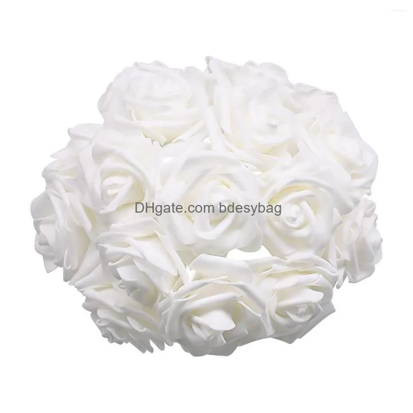 decorative flowers 50pc 8cm with pole simulation pe foam rose hand artificial outdoor tall flower arrangements in vase floral