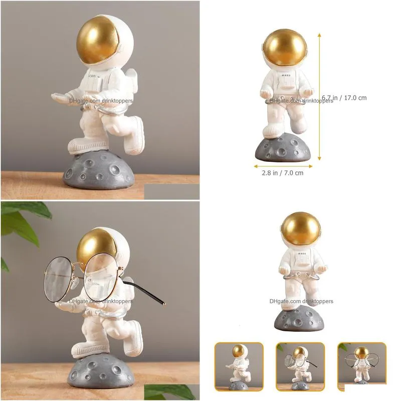 wholesale other desk accessories glasses bracket desktop astronaut pen stand sunglass modeling decorative eyeglass holder natural resin office decoration home