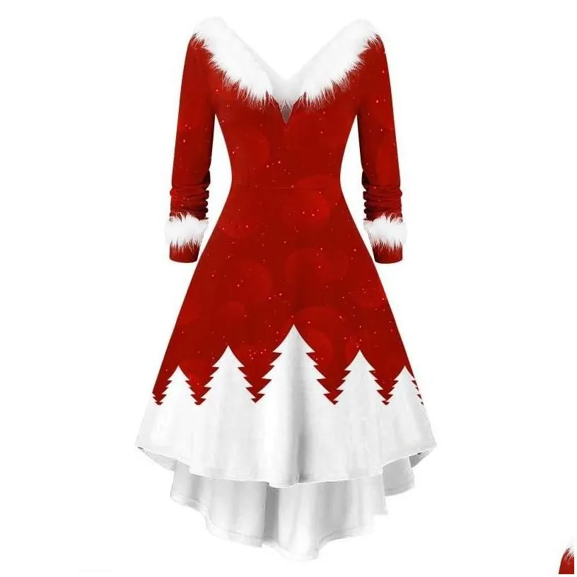 basic casual dresses christmas swing adt costume dress xmas red clothing women evening party clothes winter drop delivery apparel wo