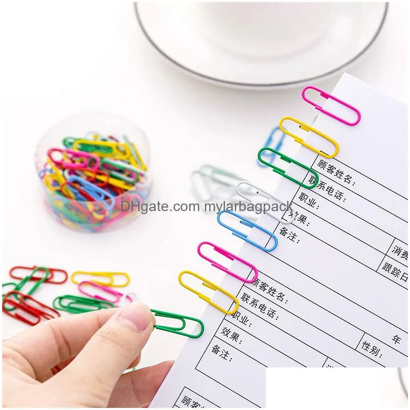 wholesale colorful paper clips 28mm 33mm durable and rustproof coated small and medium paper clips great for school, office, folders, bookmarks, diy