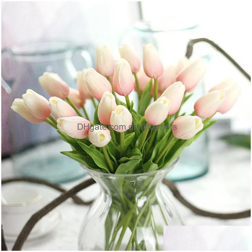 faux floral greenery 31pcs/lot tulips artificial flowers pu calla fake flowers real touch flowers for wedding decoration home party decoration favors